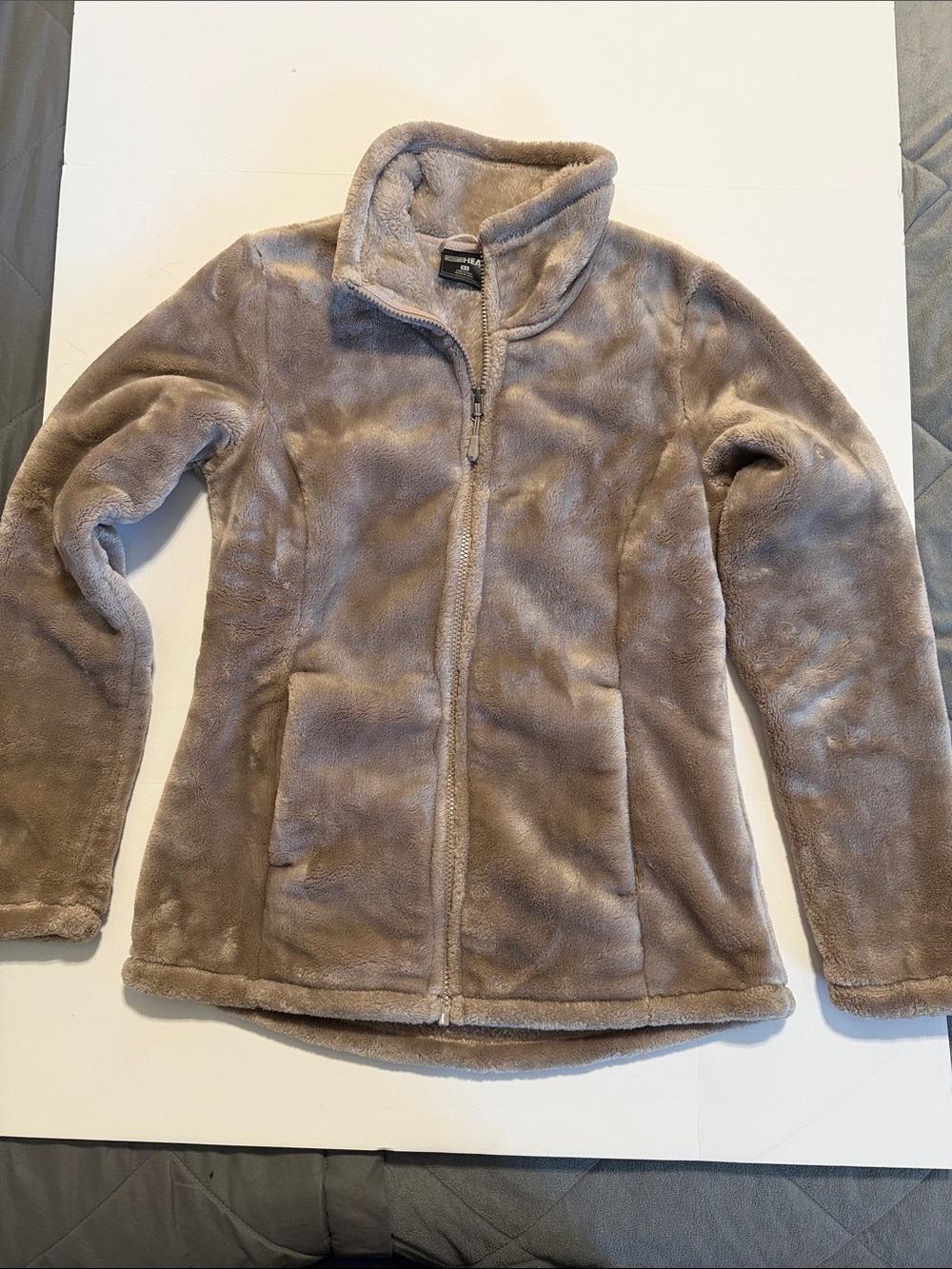 32 Degrees Plush Full-Zip Jacket - Taupe